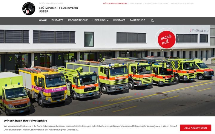 Screenshot of feuerwehr-uster.ch