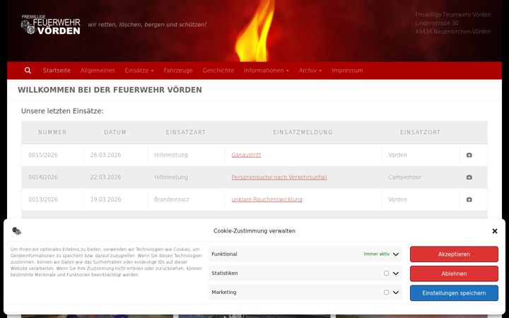 Ekraanipilt saidist feuerwehr-voerden.de