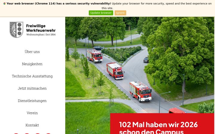 Ekraanipilt saidist feuerwehr-weihenstephan.de