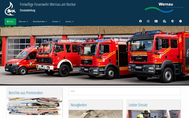 Snímek obrazovky feuerwehr-wernau.de