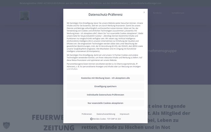 Screenshot of feuerwehr-zeitung.de
