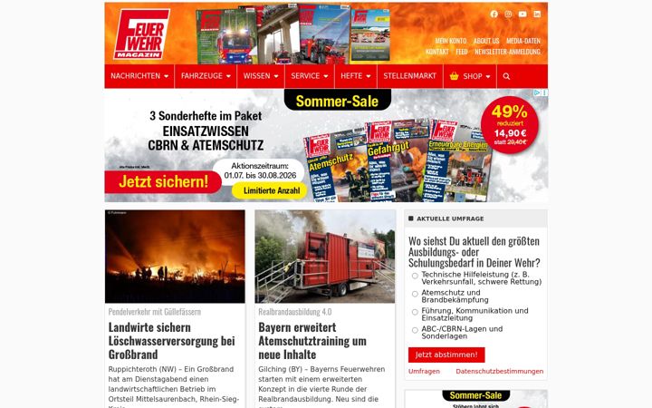 Screenshot of feuerwehrmagazin.de