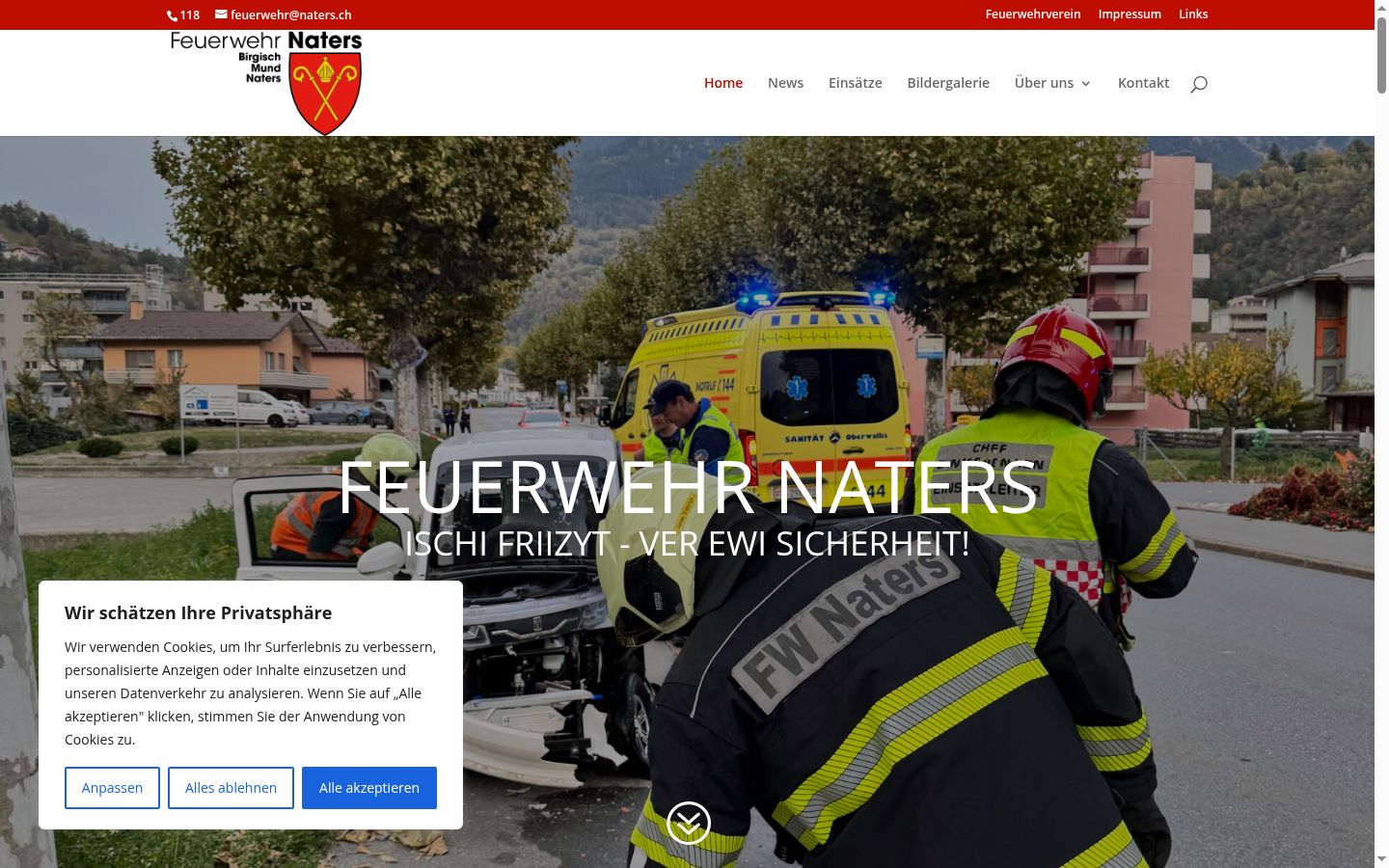 Screenshot des Einwilligungsbanners vor jeglicher Interaktion
