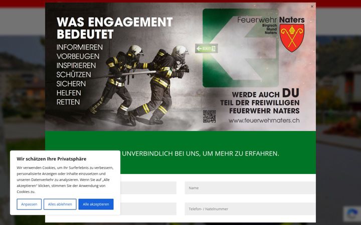 Screenshot of feuerwehrnaters.ch