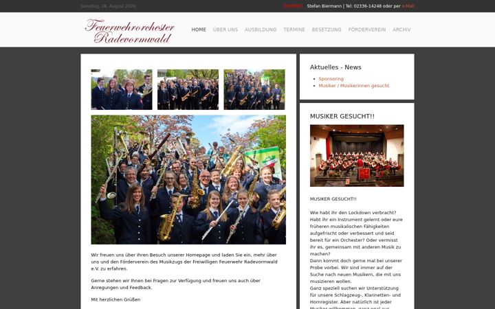 Screenshot of feuerwehrorchester.de