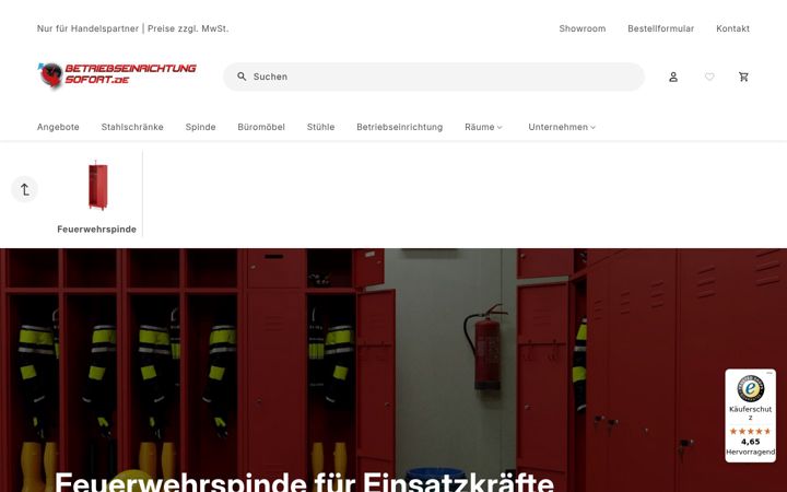 Screenshot of feuerwehrschraenke24.de