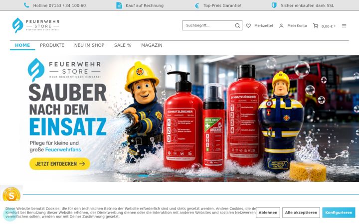 Capture d'écran de feuerwehrstore.de