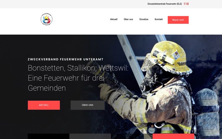 Screenshot of feuerwehrunteramt.ch