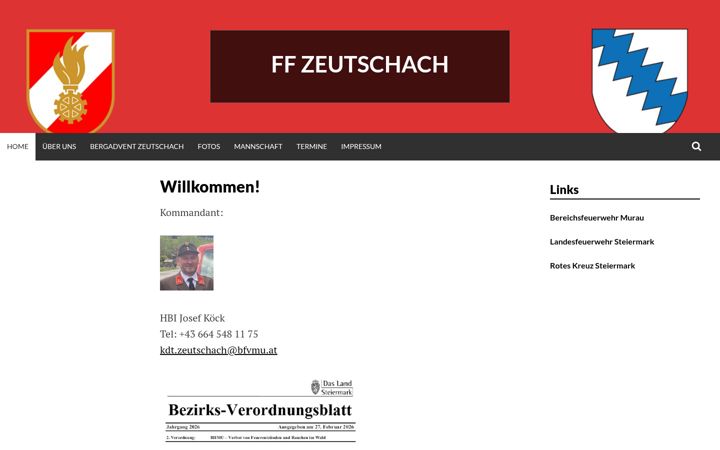 Screenshot of feuerwehrzeutschach.at