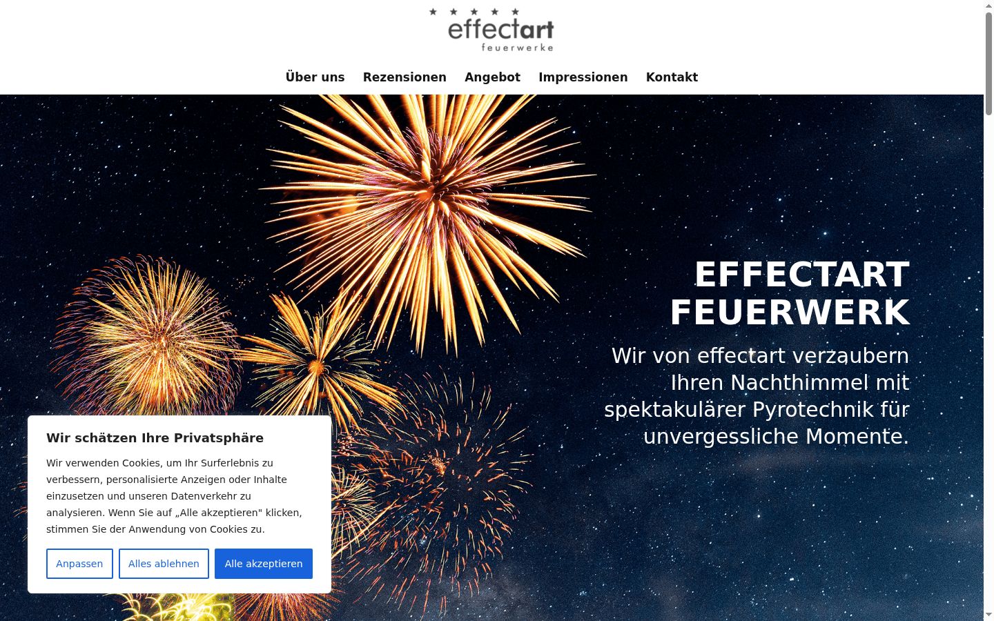 Screenshot des Einwilligungsbanners vor jeglicher Interaktion