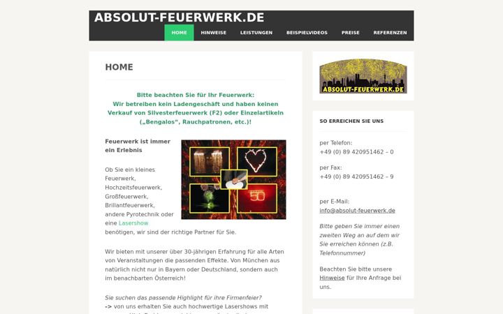 Screenshot of feuerwerk-in-bayern.de