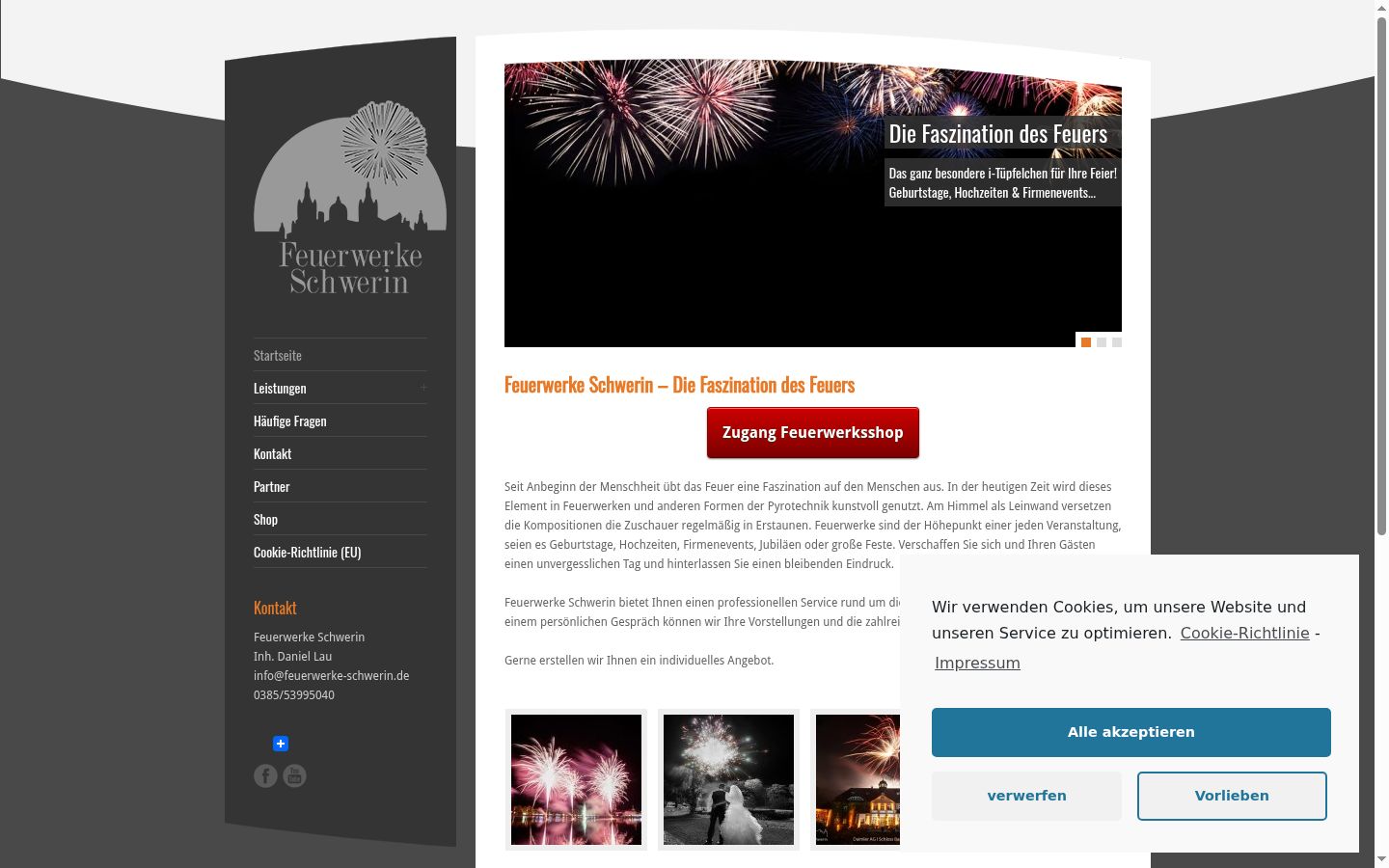 Screenshot des Einwilligungsbanners vor jeglicher Interaktion