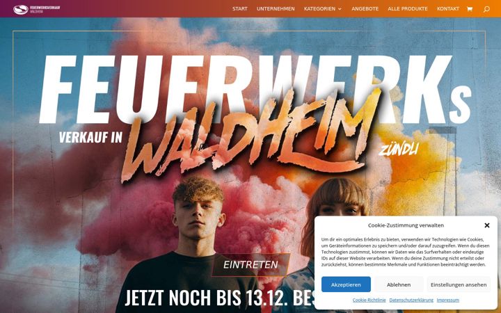 Screenshot of feuerwerksverkauf-waldheim.de