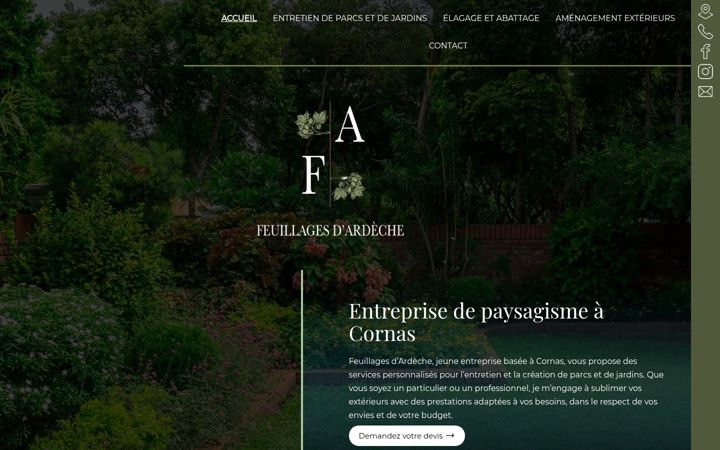 Screenshot of feuillages-dardeche.fr