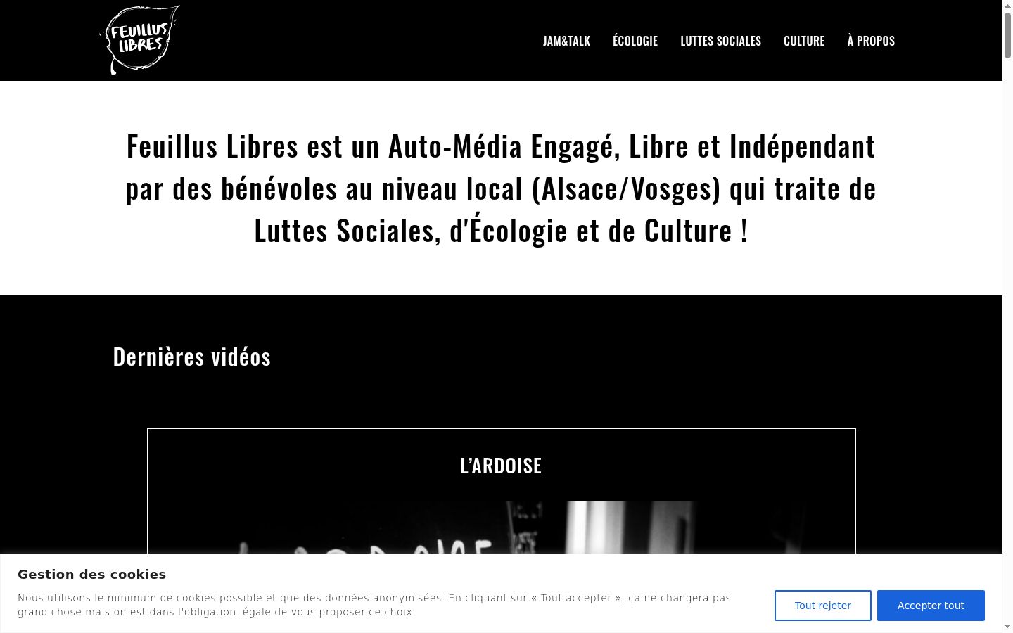 Screenshot del banner di consenso mostrato prima di qualsiasi interazione