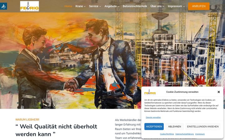Ekrano kopija feurig-baumaschinen.de