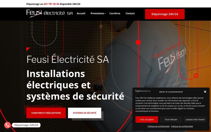 Screenshot of feusi-electricite.ch