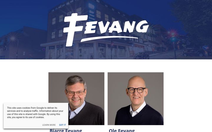 Screenshot of fevang.no