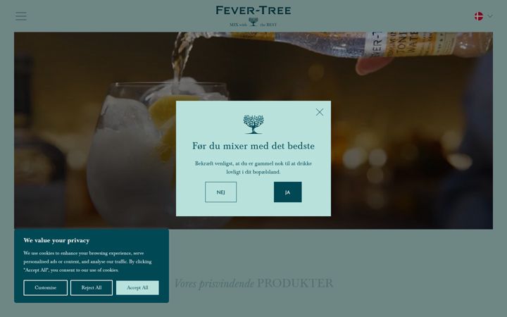 Екранна снимка на fever-tree.com