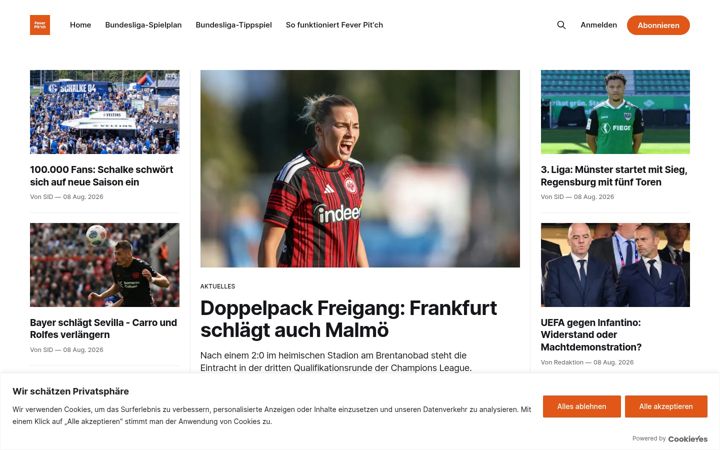 Screenshot of feverpitch.de