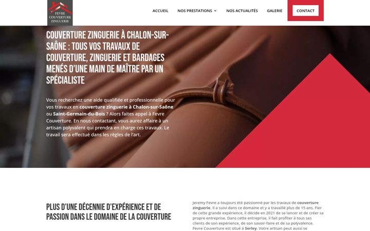Screenshot of fevre-couverture-zinguerie.fr