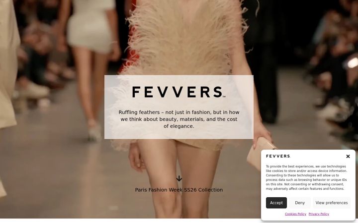 Screenshot of fevvers.com