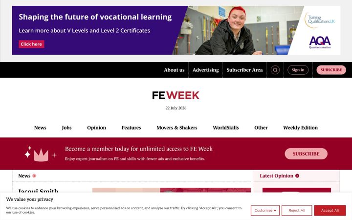 Skärmbild av feweek.co.uk