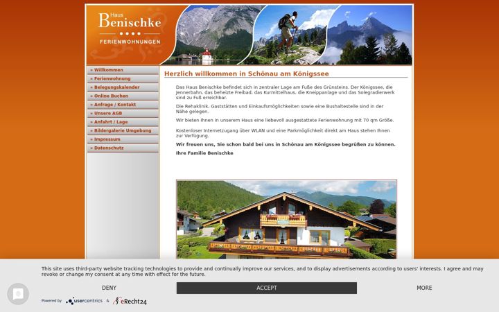 Skærmbillede af fewo-benischke.de