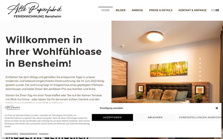 Screenshot of fewo-bensheim.com