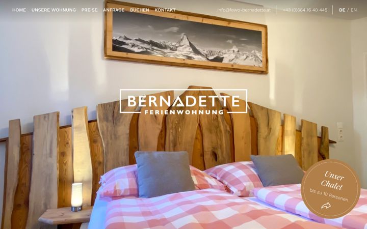 Screenshot of fewo-bernadette.at