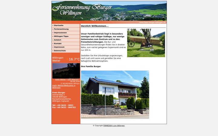 Skærmbillede af fewo-burger-willingen.de