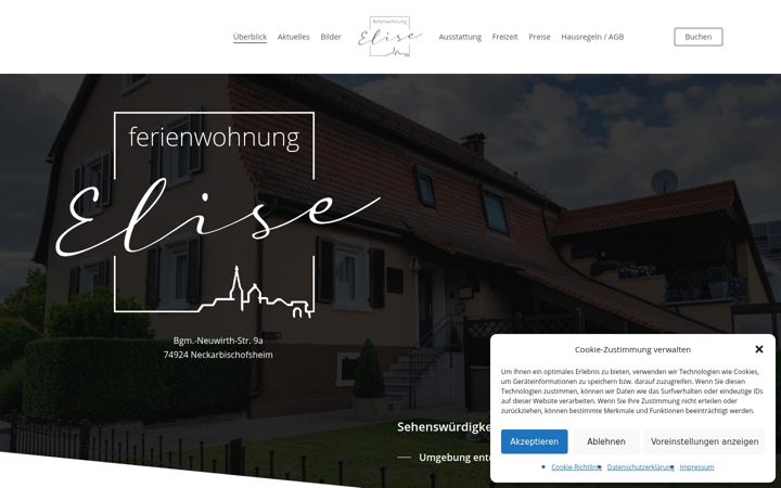 Skærmbillede af fewo-elise.de