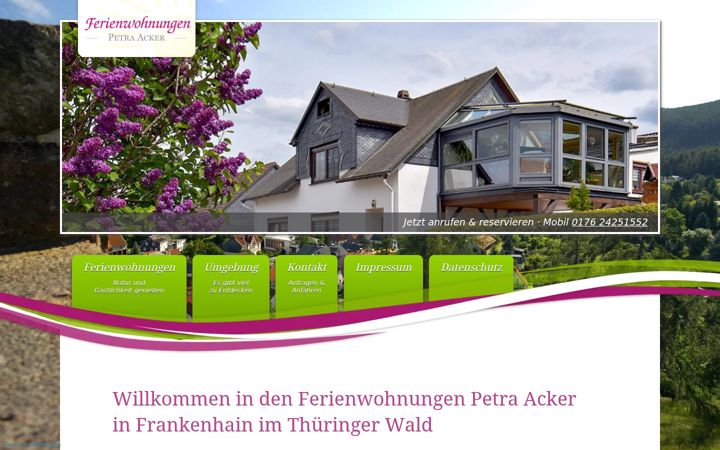 Skærmbillede af fewo-frankenhain.de