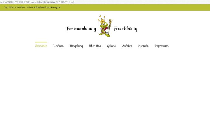 Kuvakaappaus sivustosta fewo-froschkoenig.de