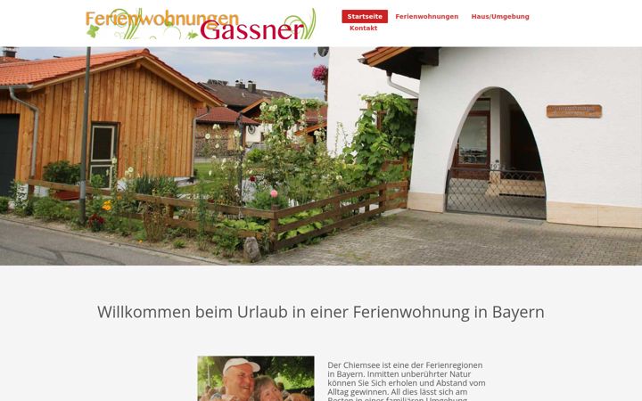Kuvakaappaus sivustosta fewo-gassner.de