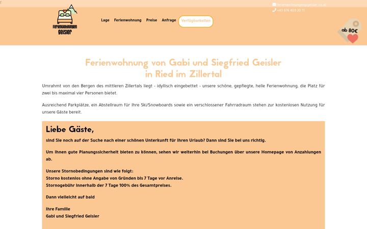 Screenshot of fewo-geisler.at