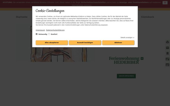 Screenshot of fewo-heidebiber.de