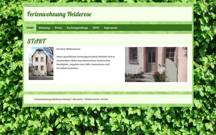 Screenshot of fewo-heiderose.de