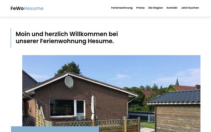 Screenshot of fewo-hesume.de