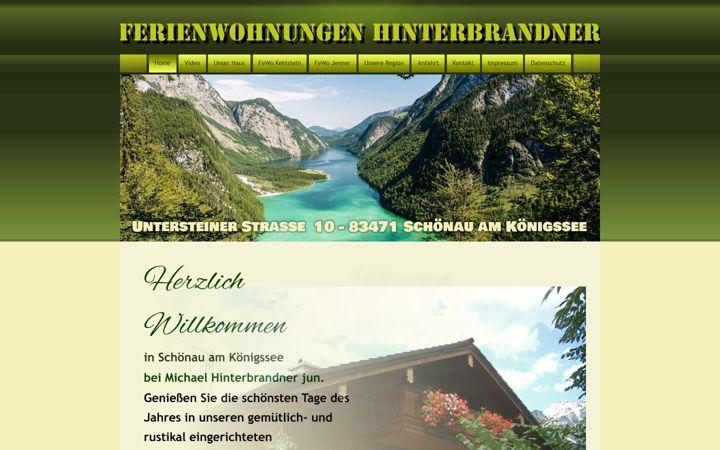 Screenshot of fewo-hinterbrandner.de