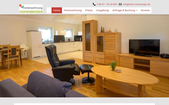 Screenshot of fewo-hohenbogen.de