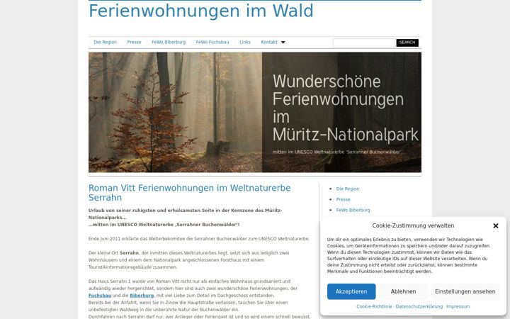 Screenshot of fewo-im-wald.de
