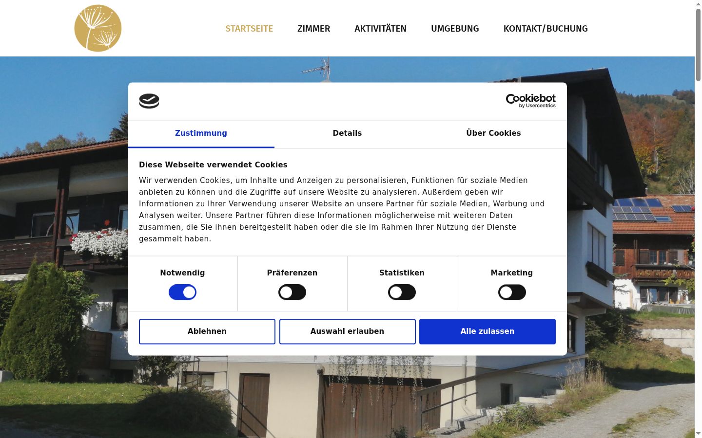 Snímka obrazovky banera súhlasu zobrazeného pred akoukoľvek interakciou