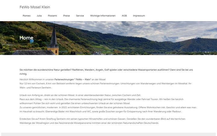 Screenshot of fewo-mosel-klein.de