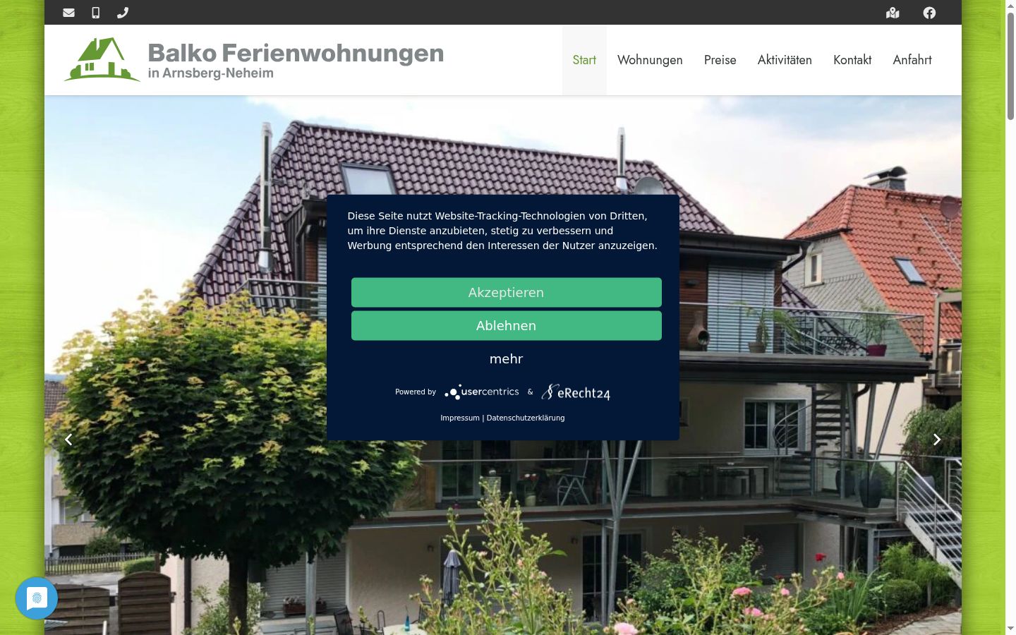 Screenshot of the consent banner shown before any interaction