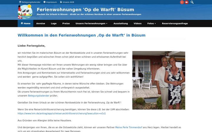 Screenshot of fewo-opdewarft.de