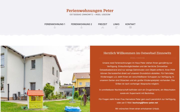 Screenshot of fewo-peter.de