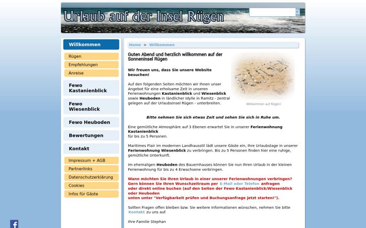 Screenshot of fewo-ramitz.de