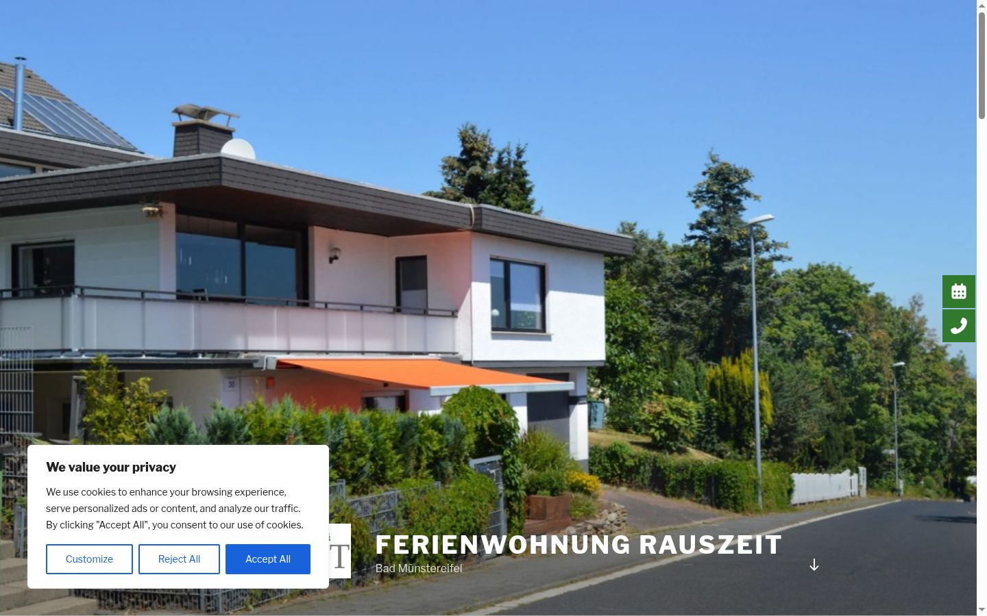 Screenshot des Einwilligungsbanners vor jeglicher Interaktion