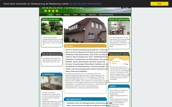 Screenshot of fewo-ruwald.de